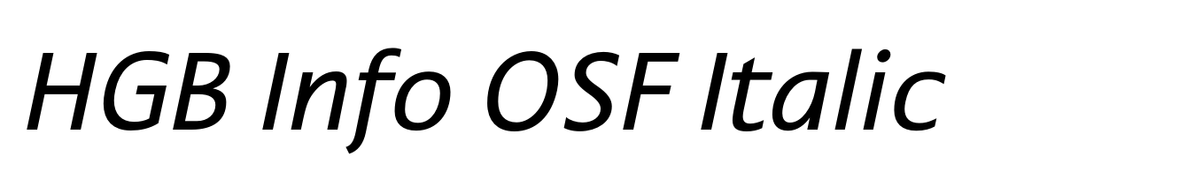 HGB Info OSF Italic